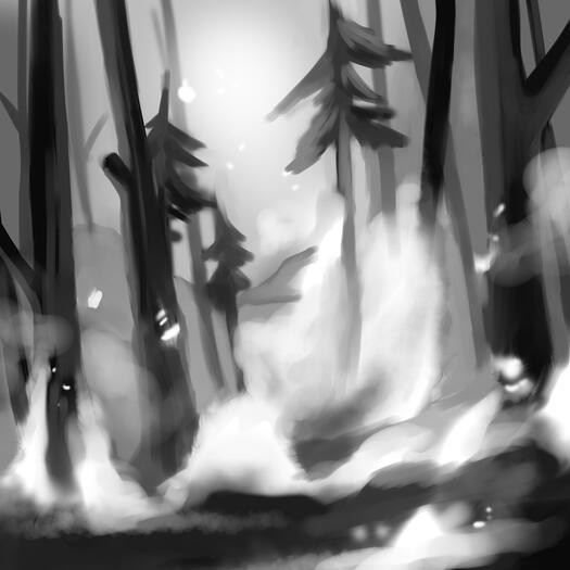 burning forest